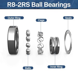 ตลับลูกปืนร่องลึกทำจากสเตนเลสสตีล R4 2RS R10 R8อุณหภูมิสูงและเสียงเบาสำหรับเครื่องจักร - Product Image 4