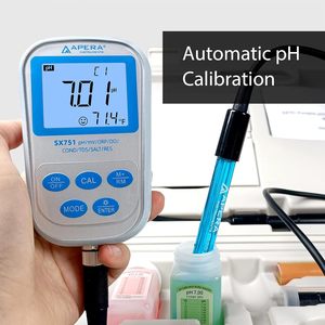 Medidor Portátil de pH/Oxígeno Disuelto (OD)/ORP/Conductividad (EC)/TDS/Salinidad/Resistividad Apera Instruments SX751 - Product Image 3