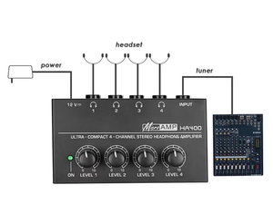 Amplificateur de casque 4 canaux BHA HA400, idéal pour les consoles de mixage, les studios d'enregistrement, <span class=keywords><strong>prix</strong></span> de gros, OEM, CE, FCC - Product Image 5