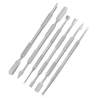 Pousse-cuticules double face en acier inoxydable de haute qualité, durable et réutilisable, pour le retrait du vernis gel et des ongles.