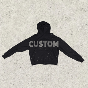 Sweat-shirt à capuche d'hiver à motif de lettres brodées en éponge pour hommes - Product Image 4