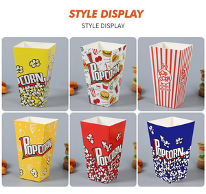 Bỏng Ngô Favor Hộp 46Oz Giấy Bỏng Ngô Container Nguồn Cung Cấp Bên Cho Phim Nights Trắng 7.7X3.7X3.7 Inches Tùy Chỉnh In - Product Image 5