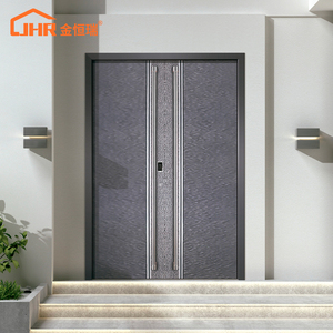 Porte d'entrée pivotante en aluminium avec panneau en verre <span class=keywords><strong>trempé</strong></span>, porte de sécurité moderne <span class=keywords><strong>pour</strong></span> villa, hôtel, cour - Product Image 2