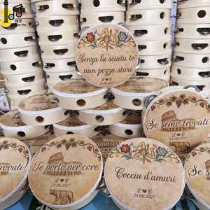 Tambour à main en bois de 6 pouces, instrument de percussion musical, design coloré, pour mariage et fête, avec effets sonores, prix - Product Image 2
