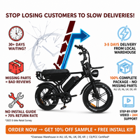 Vélo électrique VOMO X90MAX avec batterie au lithium 28Ah, moteur 48V 250W, pneus larges, entrepôt AU EU USA