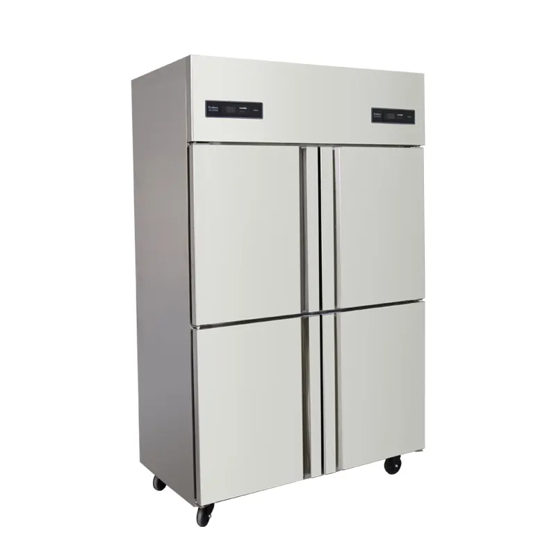 Refrigerador de exhibición de restaurante asequible refrigerador vertical refrigerador de doble temperatura
