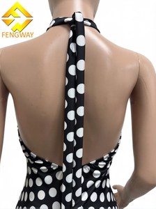 Abbigliamento Estivo da <span class=keywords><strong>Donna</strong></span>, <span class=keywords><strong>Tuta</strong></span> <span class=keywords><strong>Aderente</strong></span> con Stampa a Pois, Stile Y2K Sexy, Senza Maniche, con Schiena Scoperta e Lacci - Product Image 6