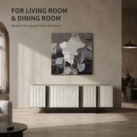 Buffet moderne en bois massif avec base en acier inoxydable, personnalisable, convertible, armoire de salle à manger et de salon pour la maison