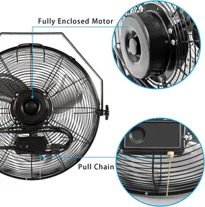 China Manufacture Powerful Greenhouse Waterproof Misting Fan Cooler Wall Fan With Humidifier
