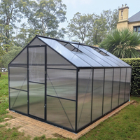Serre de jardin tunnel moderne à double porte PC 6x3x2m avec structure métallique galvanisée pour culture hydroponique, facilement assemblable