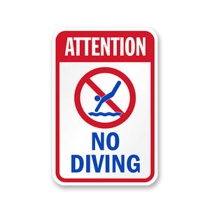 Segno di <span class=keywords><strong>attenzione</strong></span> di alta qualità, m riflettente, nessuna immersione, 12 "x 18" materiale di alluminio del metallo, colore luminoso e chiaro, personalizzabile - Product Image 1