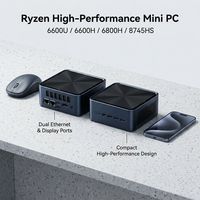 Mini PC AMD Ryzen R5-6600H M.2 2280 SSD NVME 512GB Hard Disk USB 3.0 Komputer Mini Windows 10 Mendukung 4K HD Mini PC
