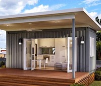 Maison conteneur modulaire pliable personnalisée à 3 modules avec design moderne en acier pour chambre, bureau à domicile et jardin, utilisation préfabriquée