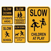 Película Reflectante de Alta Visibilidad para Tercer Grado, Señales de Advertencia de Tráfico de Aluminio Impresas con UV para la Seguridad Vial de los Niños