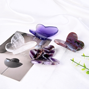 งานแกะสลักสัตว์จากคริสตัลธรรมชาติ รูปผีเสื้อ หรือของตกแต่ง - Product Image 2