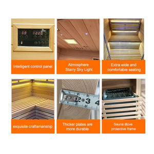 ZHIMU Sauna listrik dalam ruangan <span class=keywords><strong>4</strong></span> orang, Sauna uap elektrik Cedar merah dengan pemanasan tradisional - Product Image 6