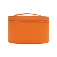 Sac de maquillage de grande capacité pour femmes avec logo personnalisé, trousse de toilette de voyage, trousse de toilette en cuir PU, organiseur de cosmétiques