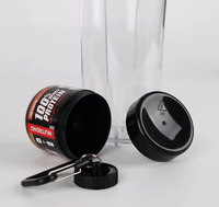 Bouteille de protéines en poudre portable personnalisée de 100 ml en plastique, avec entonnoir, mini-gobelet et porte-clés pour protéines de lactosérum, idéale pour l'extérieur