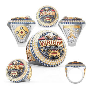 Trendy Hip Hop Custom Champion Ring Juego de cobre Zircon Moissanite Ring Hiphop Anillo para hombres y mujeres - Product Image 4