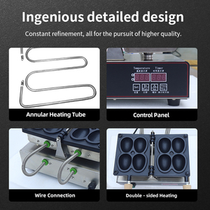Máquina para hacer gofres de huevo Milely de 4 cabezales de alta eficiencia, Plug-and-Play de acero inoxidable para puestos de comida callejera concurrida, restaurantes <span class=keywords><strong>y</strong></span> hoteles - Product Image 6