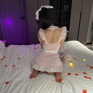 Uniforme de Mucama Sexy con Abertura en la Entrepierna, Disfraz Sensual para Juegos de Rol - Product Image 6