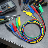 Cable de Instrumentación Multicolor de 4mm con Conector Banana, Conductor de Cobre y Aislamiento de PVC, Cable de Prueba