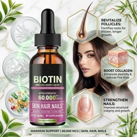 Ausreson Marque Privée Plus Biotine Collagène Kératine Huile NAD Liquide Vitamines et Suppléments pour la Croissance Capillaire Gouttes Liquides de Biotine Pure