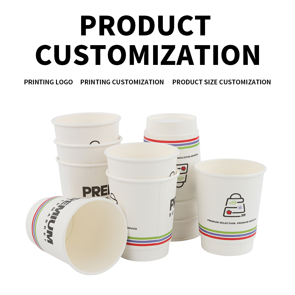 Gobelets en papier disposable double wall kraft Pe coated paper carton hot coffee cup drink container