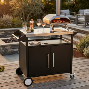 Movable Durable Multi-Function Outdoor Kitchen <b>Island</b> with 403 Stainless Steel Top BBQ Prep <b>Table</b> Storage Cart for Backyard BBQ - Product Image 2