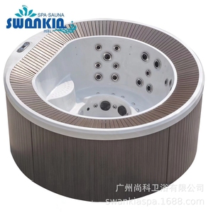 อ่างอาบน้ำอะคริลิคสีขาวขนาดใหญ่อ่างอาบน้ำร้อนทรงกลมหรูหราอ่างอาบน้ำ - Product Image 4