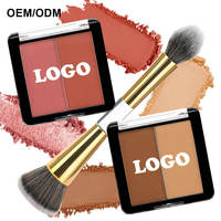 Palette de maquillage personnalisée DIY : Poudre compacte waterproof, illuminateur, blush crème, contrôle du sébum, fini mat longue tenue, palette de contour