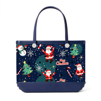 Sac fourre-tout personnalisé en EVA, imprimé, en caoutchouc, pour la plage, lavable, grande capacité, pour les vacances, le shopping, Noël, sac de plage en EVA