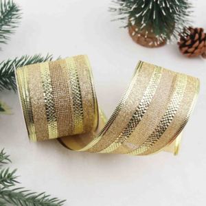 Toptan Noel Dekoratif Kırmızı Altın Grosgrein Saten Simli Telli Kurdele Makarası Ağaç Çelenkleri El Sanatları Süslemeleri için - Product Image 4