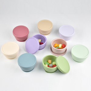 Food Grade Eco-Friendly Silicone <b>Baby</b> Led <b>Weaning</b> <b>Bowl</b> Strong Suction Cup Anti Fall Self Eating Training Utensils Dishwasher - Product Image 3