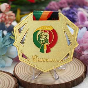 Médaille personnalisée pour arts martiaux BJJ, Union Africaine de Judo, or et argent, double face, émail 3D, à personnaliser - Product Image 3