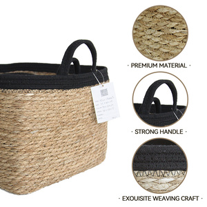 Hình chữ nhật <span class=keywords><strong>wicker</strong></span> lưu trữ giỏ Vòng Giáng sinh trang trí <span class=keywords><strong>2025</strong></span> với xử lý - Product Image 5