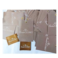Étiquettes suspendues en papier kraft effet métallique couleur cuivre de luxe pour vêtements, étiquettes tissées en carton, matériel d'habillement