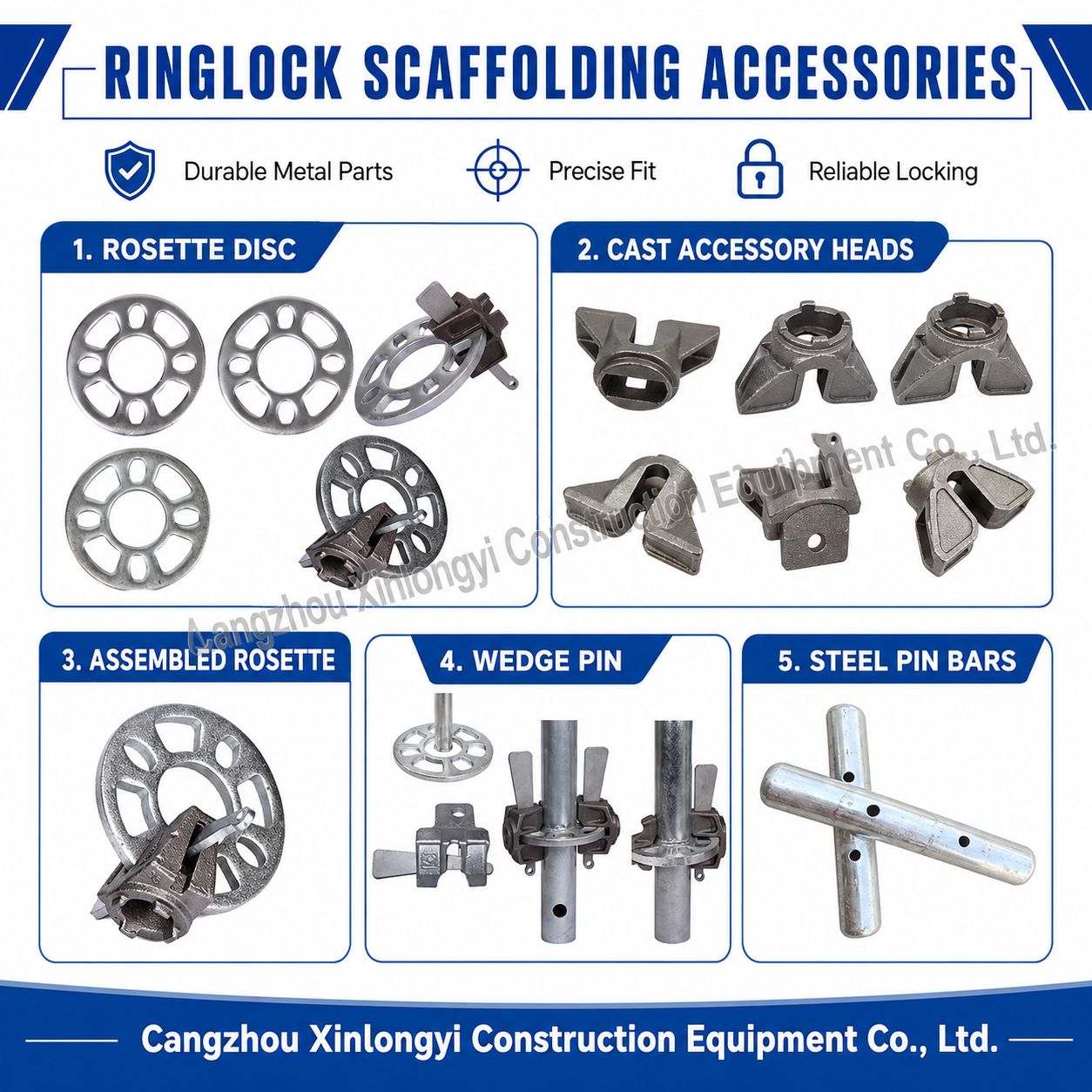 High Quality Silver Steel Flexible High-Strength Customizable Ringlock Scaffolding Accessories for Office Building · image 4