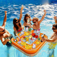 Table de billard flottante gonflable, table de jeu imperméable, table de jeu aquatique stable pour enfants et adultes, fêtes de piscine en plein air