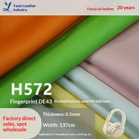 Étui de téléphone portable en cuir semi-PU micro-tricoté, avec fond brossé, embossé, à empreintes digitales, élastique, modèle H572