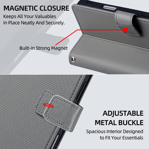 Étui de téléphone en cuir de luxe avec fentes pour cartes, porte-cartes, béquille pour <span class=keywords><strong>Samsung</strong></span> M06 M16 F06 F16 5G - Product Image 5