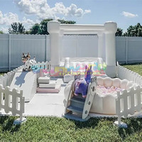 Clôture en plastique blanche intérieure/extérieure pour bébé avec fosse à balles et tapis Eva pour école et centre commercial maison aire de jeux pour enfants