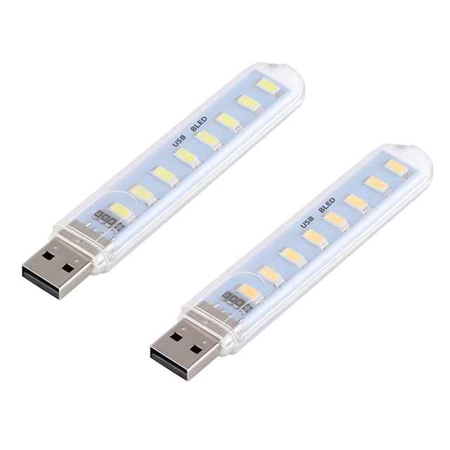 Mini Portable USB LED Book Light DC5V Ultra Bright Reading Book Lamp 8leds Lights for Power Bank PC Laptop Notebook