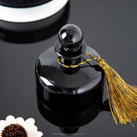 Flacon en verre avec raie de vin, diffuseur rond de luxe, de couleur noir, nouveau Design, 200ml