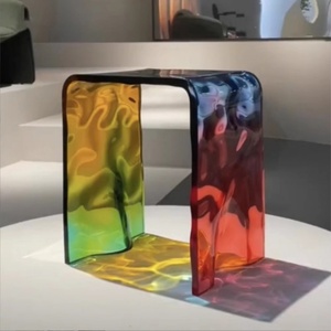 Table d'appoint en acrylique couleur personnalisée, livraison directe du fabricant, pour salon, chambre, bureau à domicile, design moderne avec logo personnalisé - Product Image 1