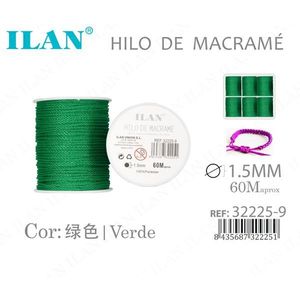 Filo per macramè Ilan 1,5 mm 60 m, corda in poliestere verde per lavori artigianali - Product Image 3