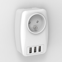 Adaptador de Viaje Vastfafa con Enchufe de Pared de 1 Vía, Múltiples Tipos de Enchufes, 3 Puertos USB A, Mini Puertos USB, Cargador Rápido, 100-250V, Conexión a Tierra Estándar