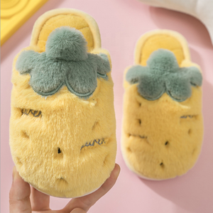 <span class=keywords><strong>Zapatillas</strong></span> <span class=keywords><strong>de</strong></span> algodón bordadas personalizadas LK, bonitas <span class=keywords><strong>Zapatillas</strong></span> <span class=keywords><strong>de</strong></span> <span class=keywords><strong>casa</strong></span> coreanas para interiores, <span class=keywords><strong>zapatillas</strong></span> <span class=keywords><strong>de</strong></span> invierno para niños con piña - Product Image 2