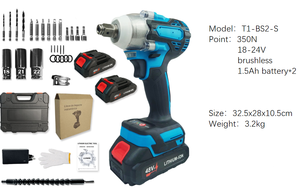 Clé à chocs électrique <span class=keywords><strong>sans</strong></span> <span class=keywords><strong>fil</strong></span> 21V avec moteur <span class=keywords><strong>sans</strong></span> balais, batterie lithium-ion rechargeable, tournevis, outil électrique portable - Product Image 6