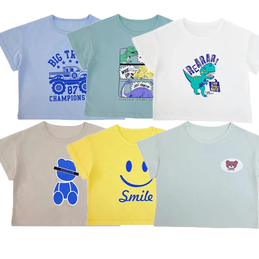 Factory Sale Casual Quantity Summer Children Clothes Kids Shirt Short Sleeve Letter Printing Cotton T Shirt For Kids